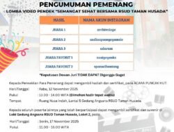 RSUD Taman Husada Umumkan Pemenang Lomba Video Pendek HUT ke-23