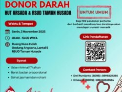 Besok RSUD Taman Husada Gelar Donor Darah, Ikut Pecahkan Rekor MURI Bersama Arsada
